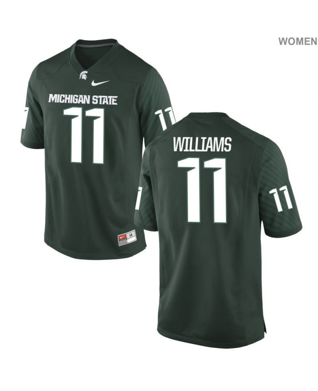 Women's Michigan State Spartans #11 Davion Williams NCAA Nike Authentic Green College Stitched Football Jersey NG41F73QN